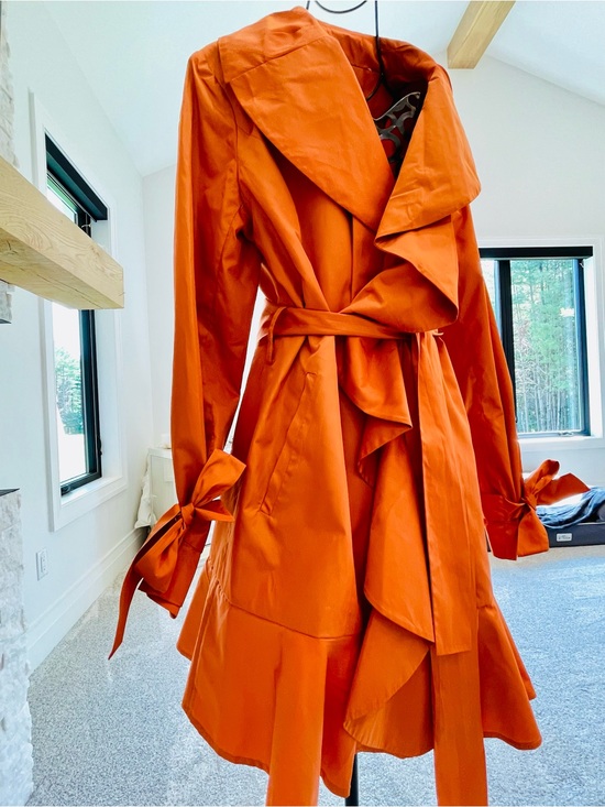 Cole Haan Jackets & Blazers - Cole Haan Perfect Orange Trench Coat Tie Waist / Tie Sleeves,a timeless-classic!